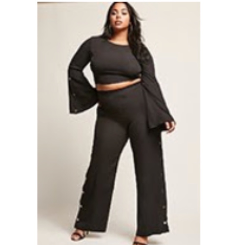 Two piece crop top and pants set